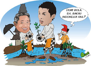 Karikatur SBY dan Ronaldo Tanam Mangrove di Bali SBY dan Ronaldo Tanam Mangrove di Bali