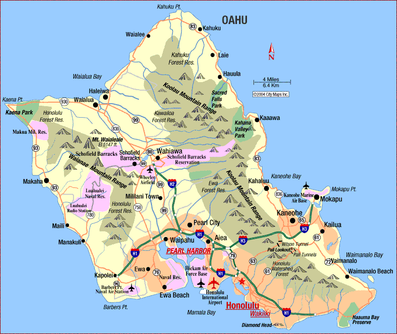 Oahu Public Transportation Map Maps Of Oahu