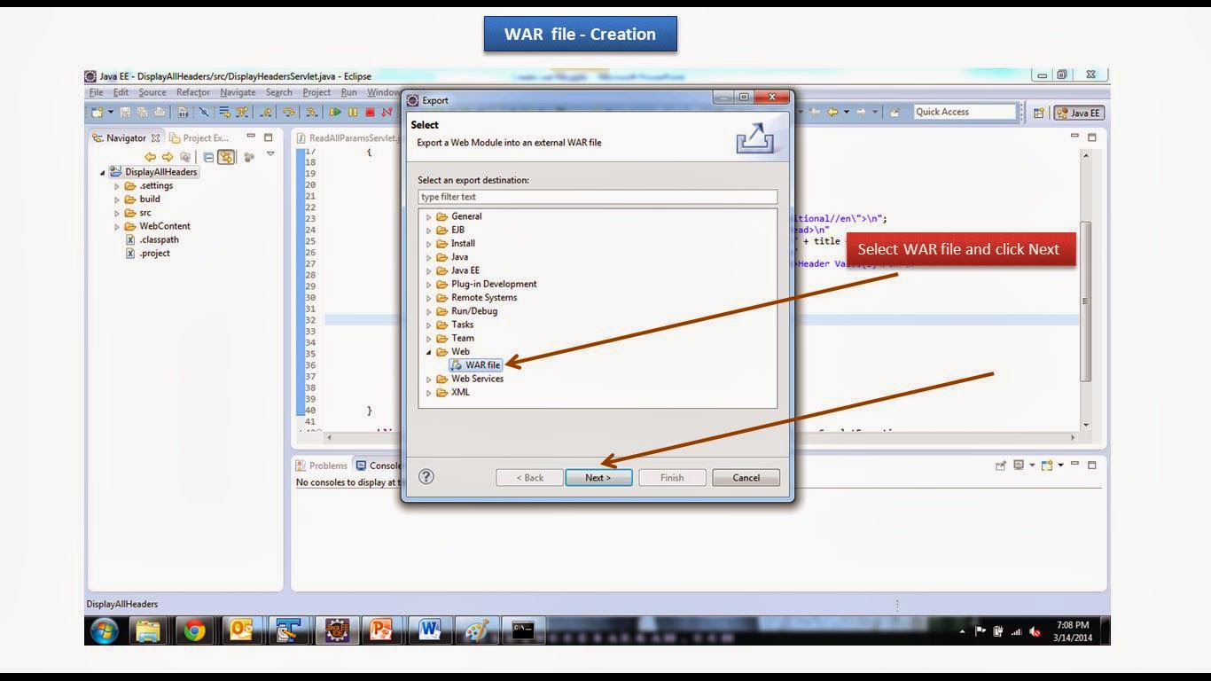 JAVA EE Eclipse WAR file creation