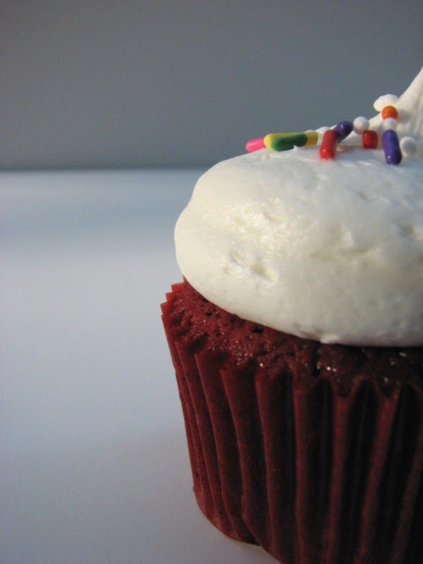 Heidi Bakes Copycat recipe of Sprinkles Red Velvet Cupcakes