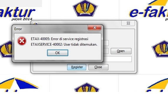 catatan (.log) Solusi ETAX40005 Error di service