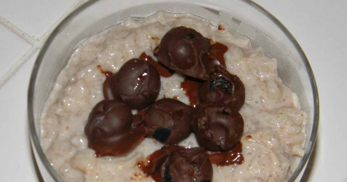 Always Savory Almond Milk Rice Pudding w/ Chocolate cover Blueberries
