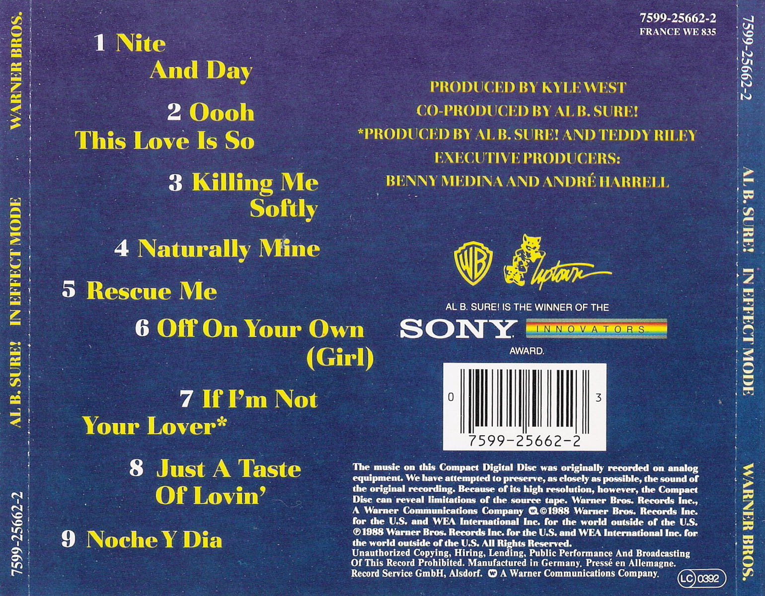 Al B Sure Rear CD