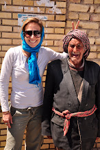 Becky with Iranian local man