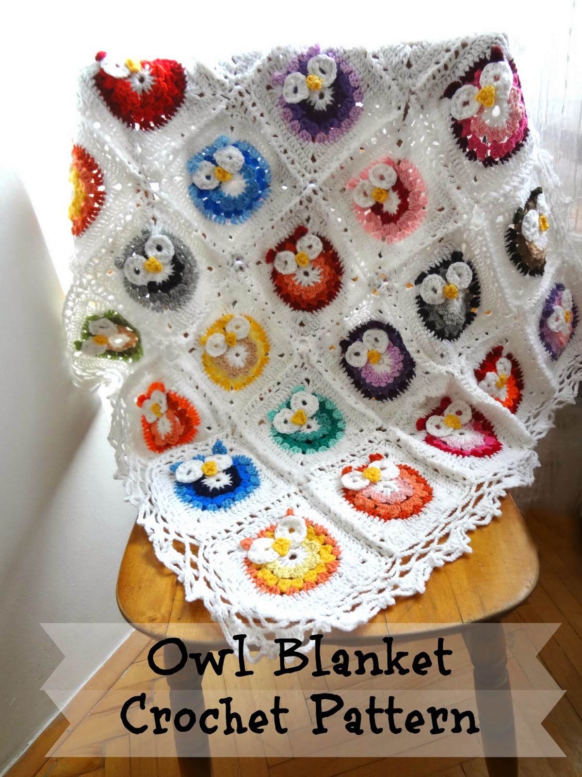 Little Treasures: Crochet Owl Blanket Pattern