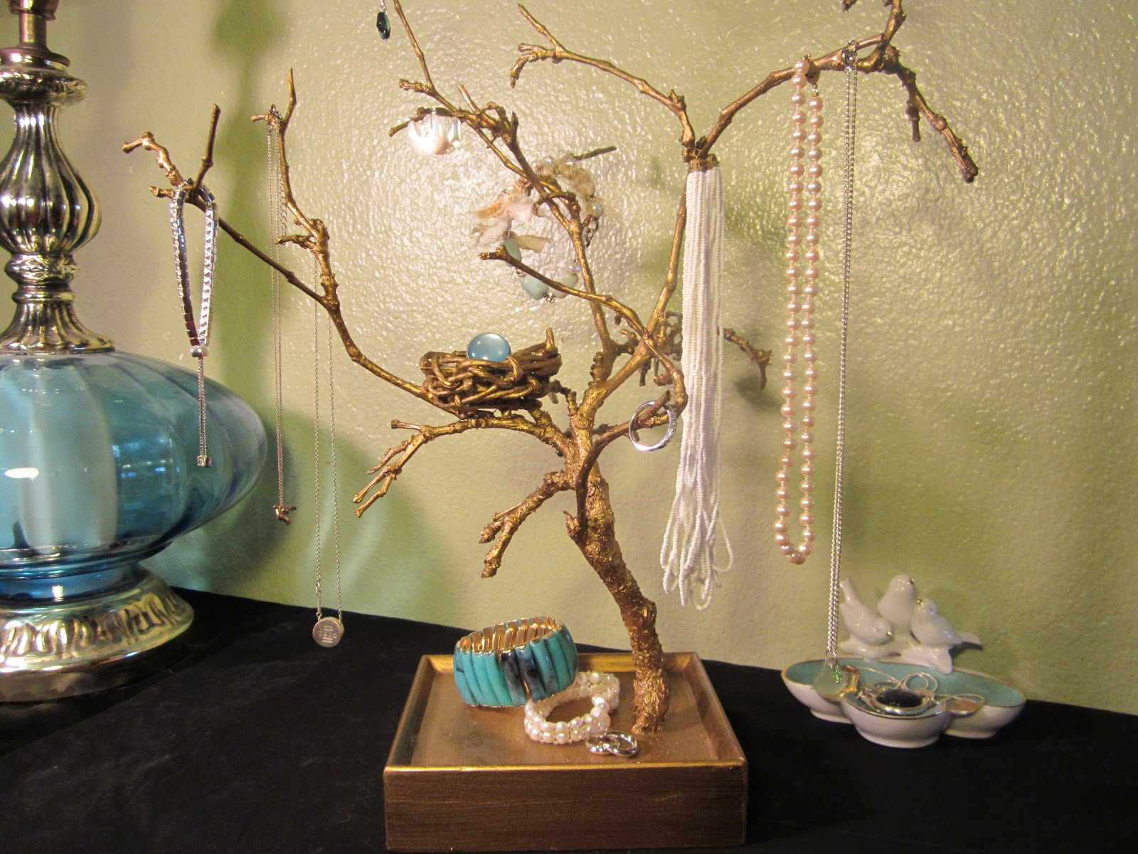 Shades Of Tangerine Jewelry Tree (DIY)