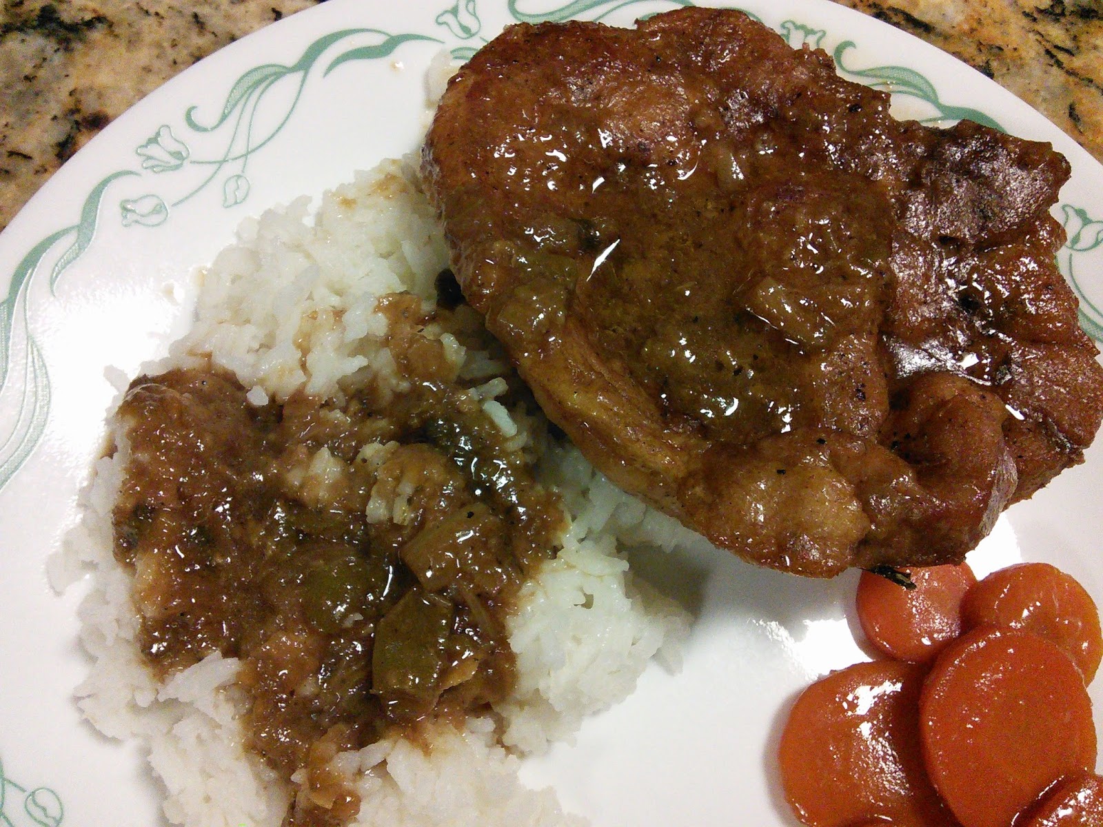 Hot Southern Mess Pork Chops, Rice and Gravy