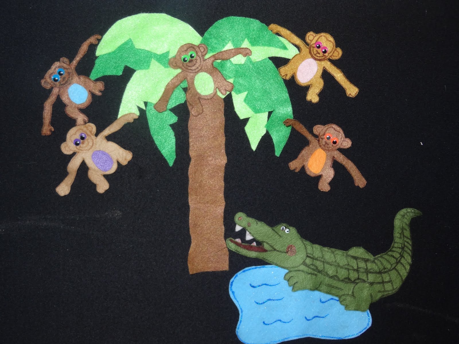Deema S Felting Fun Five Little Monkeys Swinging On A Tree