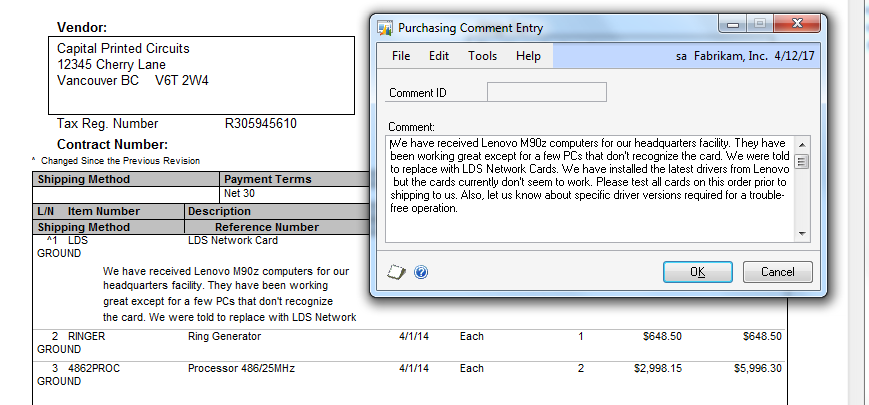 adding more comment lines to pop purchase orders microsoft form purchasing order