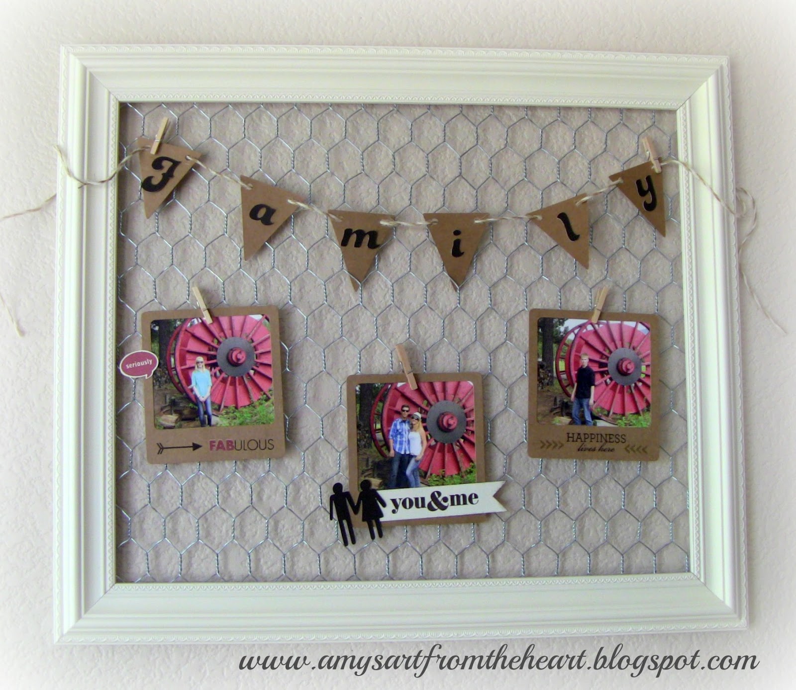 Amy S Art From The Heart Family Frame The New Honeycomb En Wire Frame Can Be Hung Vertically Or Horizontally You Display Banners And Individual Pictures On It As I Have Done Here