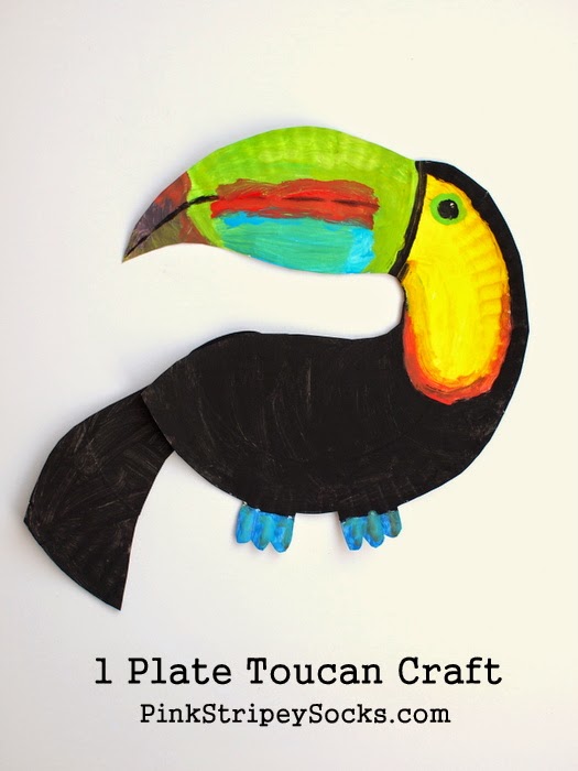 Paper Plate Toucan Craft: (Just need 1 paper plate!)