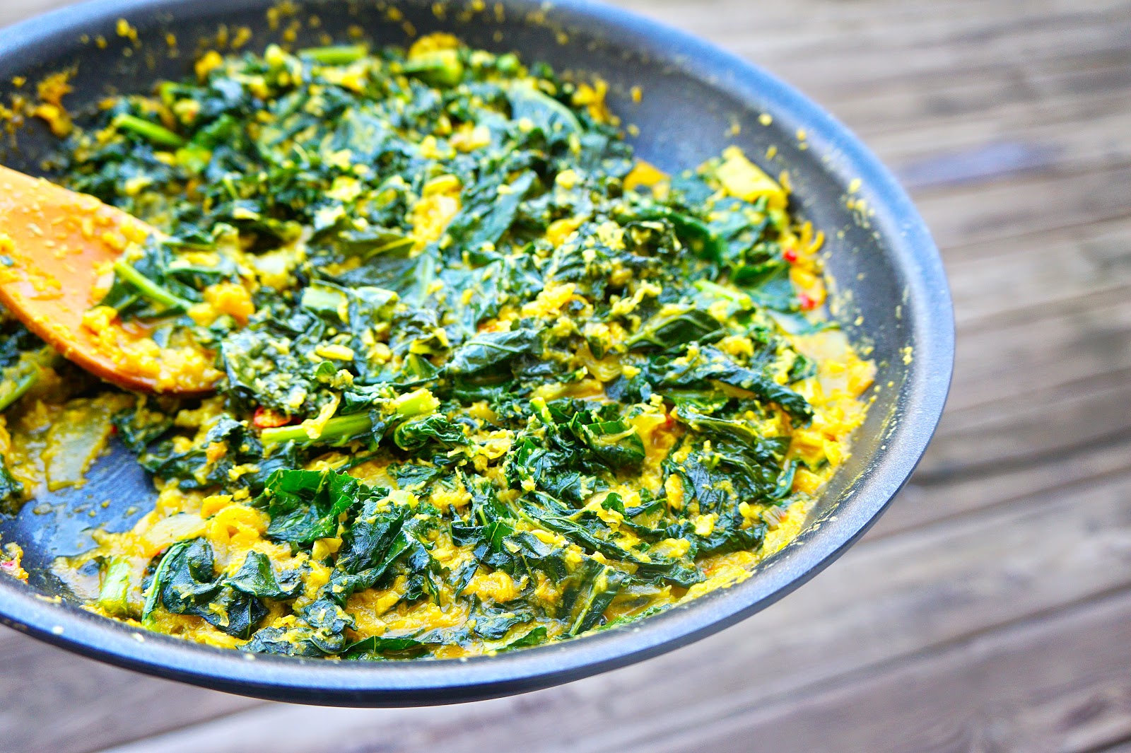 Kale with spiced grated coconut