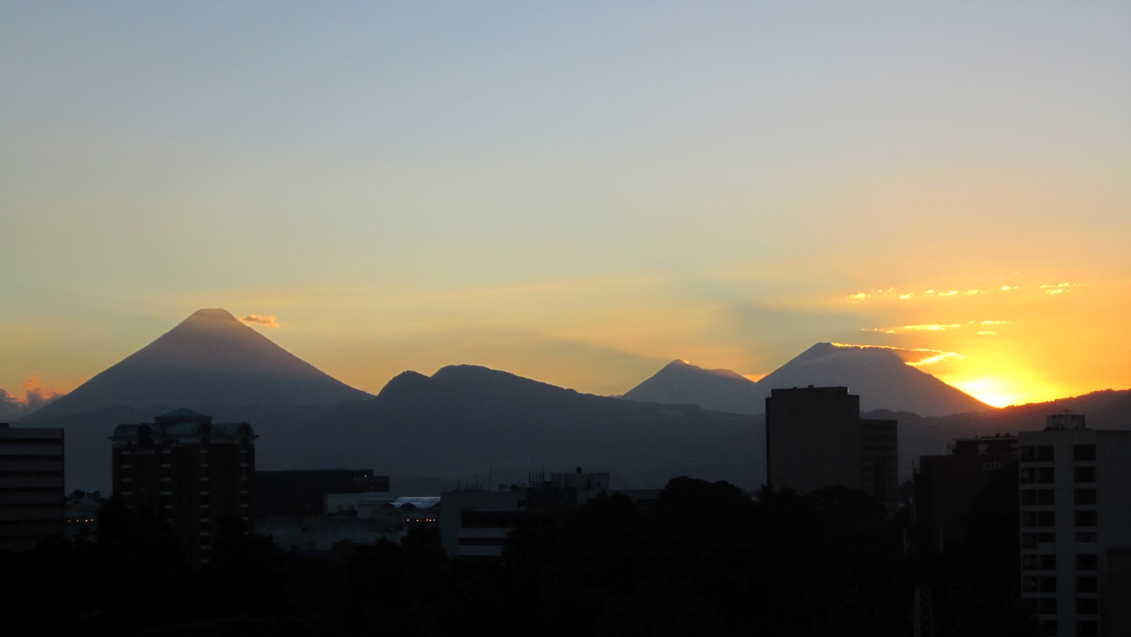 A More Gentlemanlike Manner Guatemala, Day 3 Sunset on a clear night