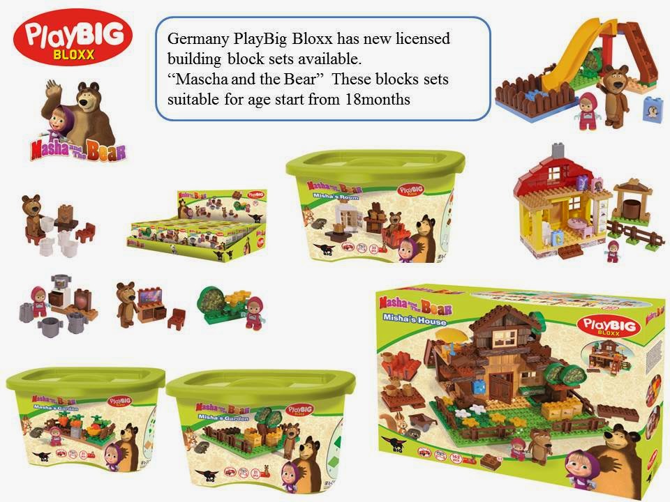 masha and the bear building blocks house set