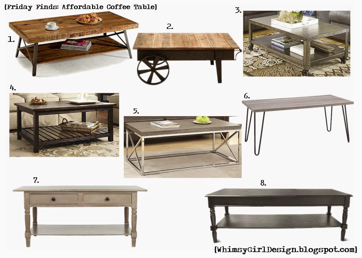 Whimsy Girl Friday Finds Affordable Coffee Tables Wood And Chrome Table Other Colors Available