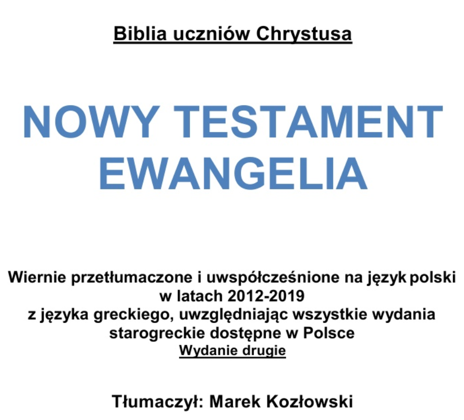 Biblia - Ewangelia (tł. Marek Kozłowski)