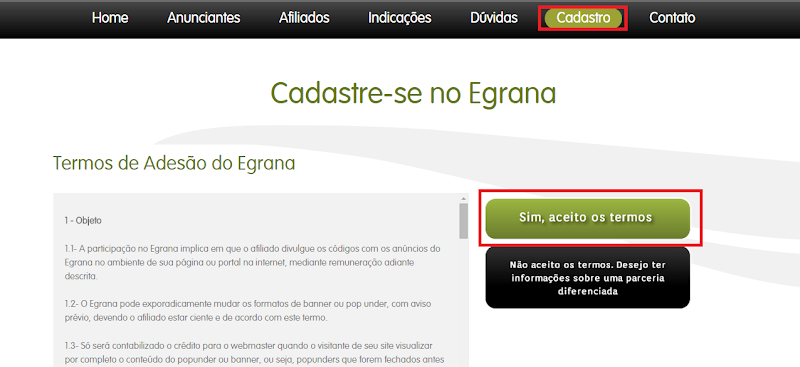 eGrana: programa de afiliados que paga por visualização, não por clique!