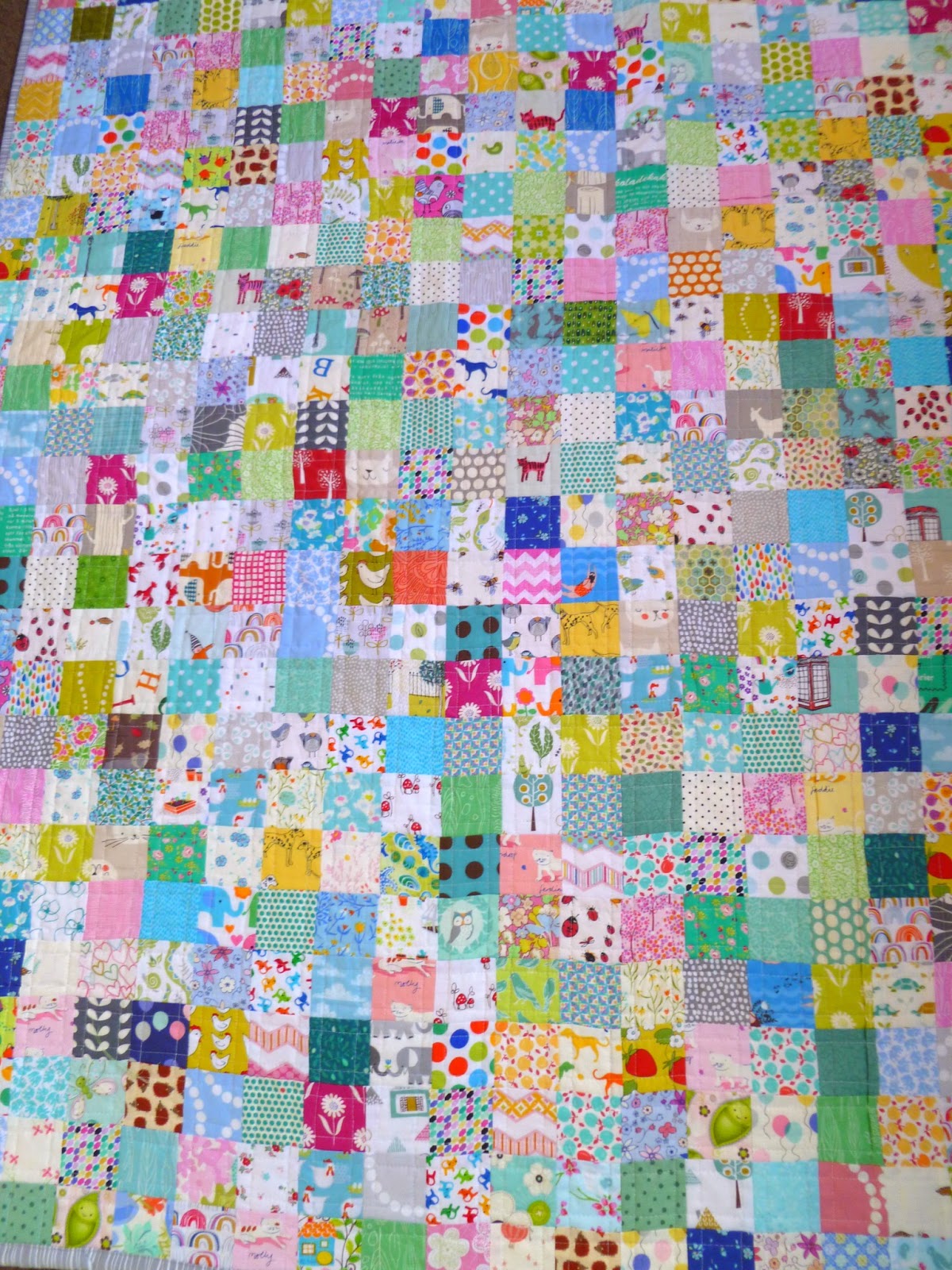 Stitch and Pieces Crazy squares patchwork quilt A finished quilt