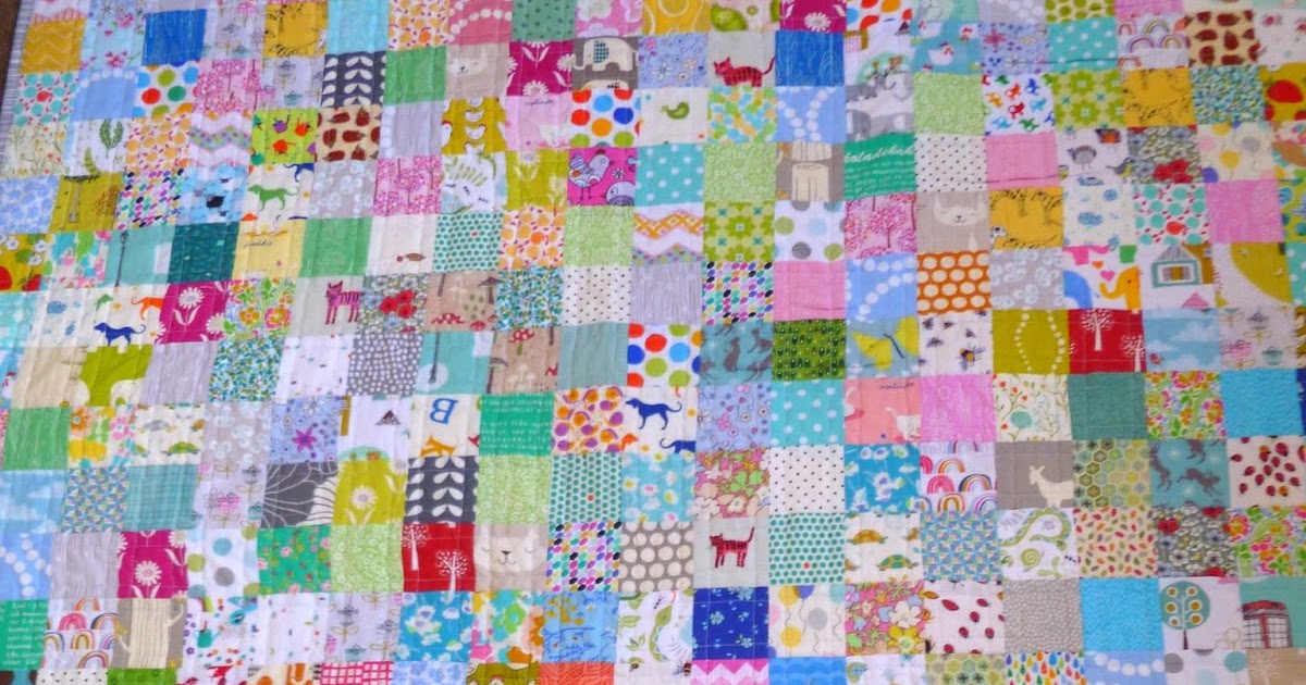 Stitch and Pieces Crazy squares patchwork quilt A finished quilt