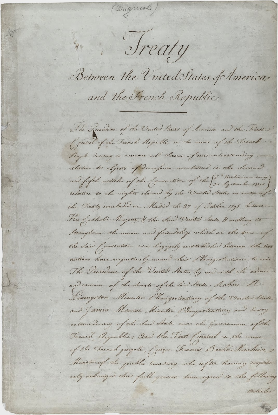 Today in History OCTOBER 20 = Louisiana Purchase Ratified