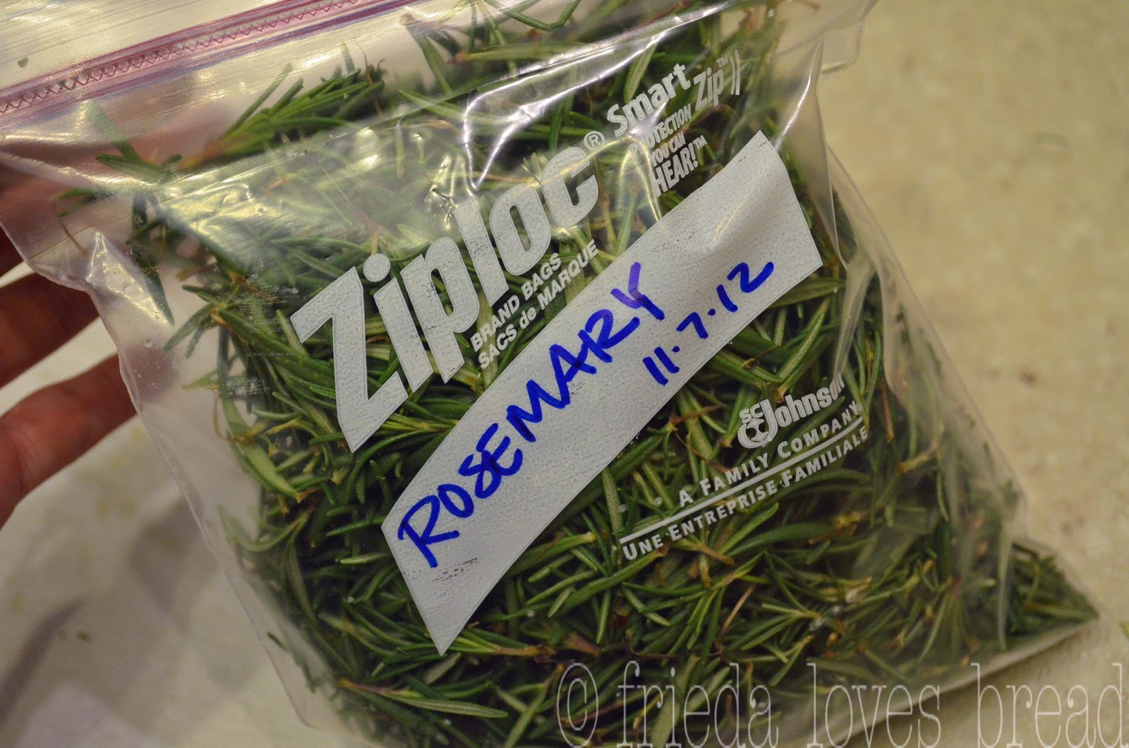 Frieda Loves Bread Freezing Rosemary & Other Herbs
