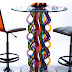 Furniture-Colorful glass bar table