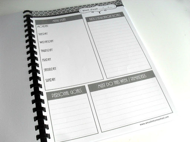 weekly personal planner for the Home School Planner 