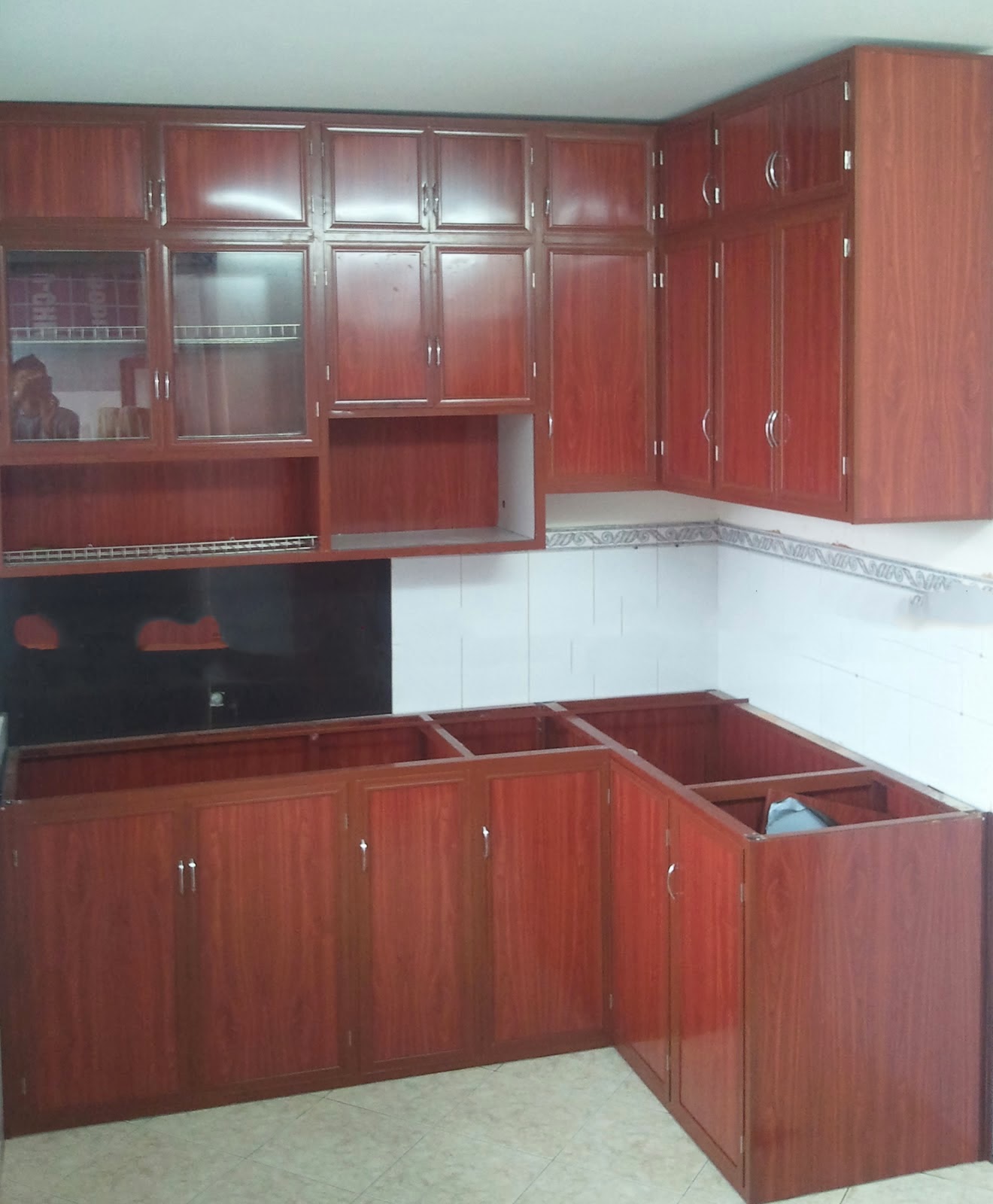 tủ bếp nhôm kính nội thất bếp