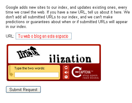 poner mi blog o web al indice de google