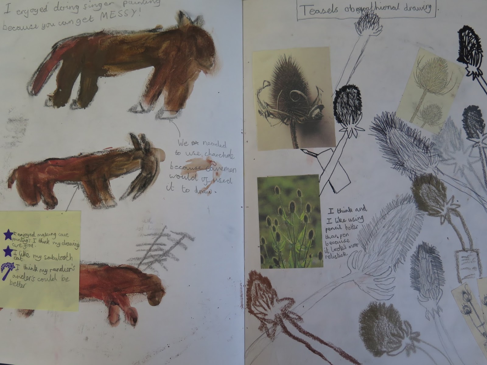 Gomersal Primary School Art Example Sketchbook pages Year 3