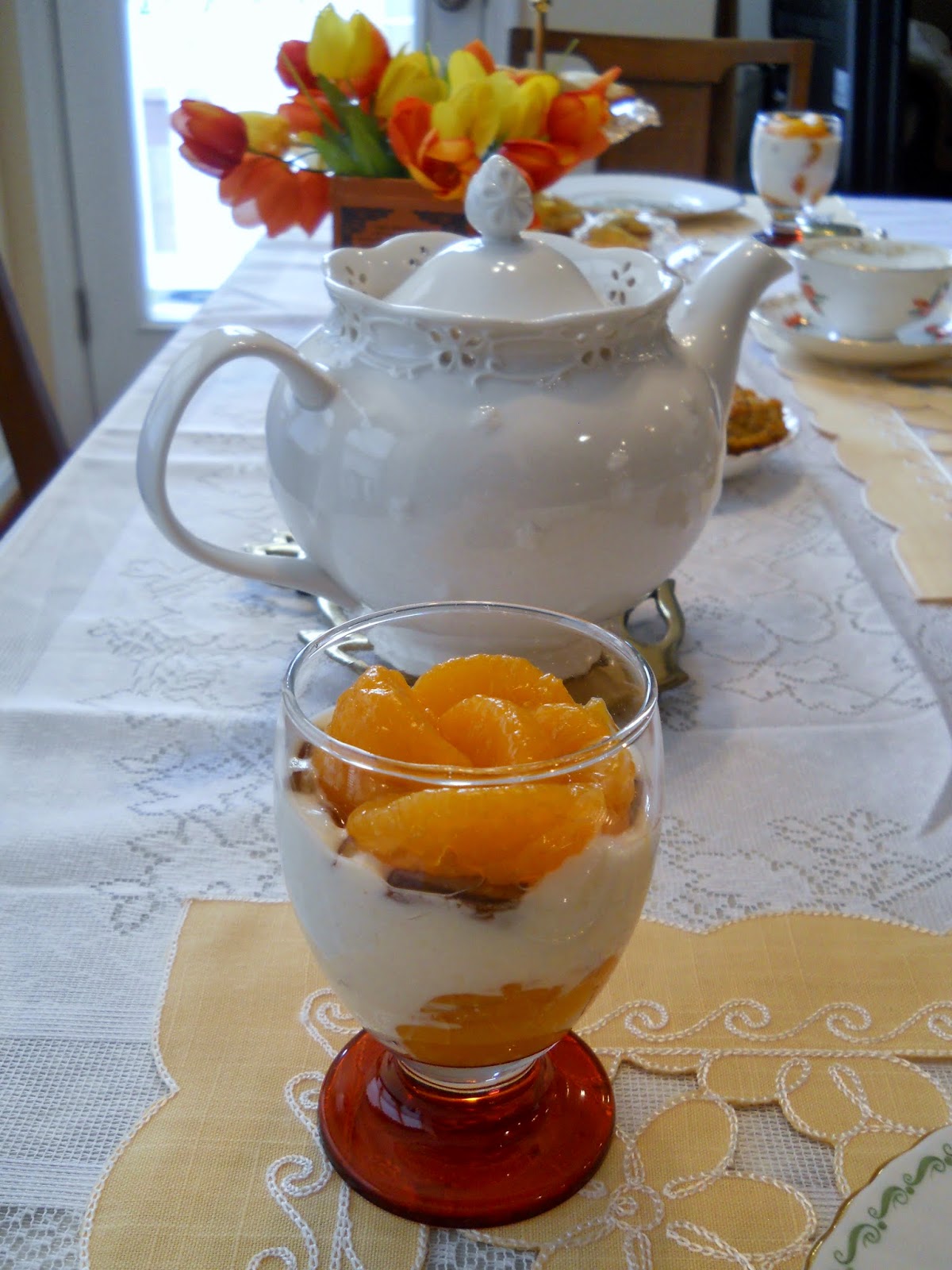 Teatime Journeys Chrsanthemum Tea Scented Mandarin Orange Parfaits