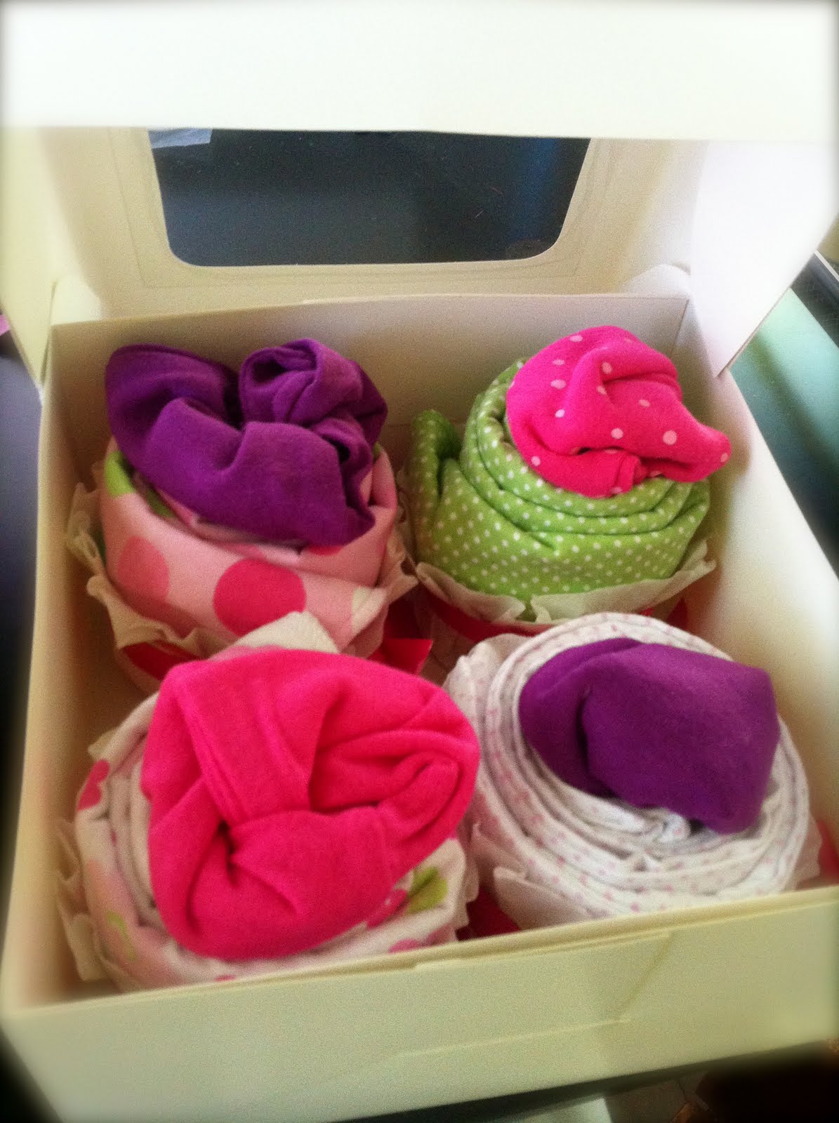 A Lady and Her Englishman Baby Clothes Cupcakes!