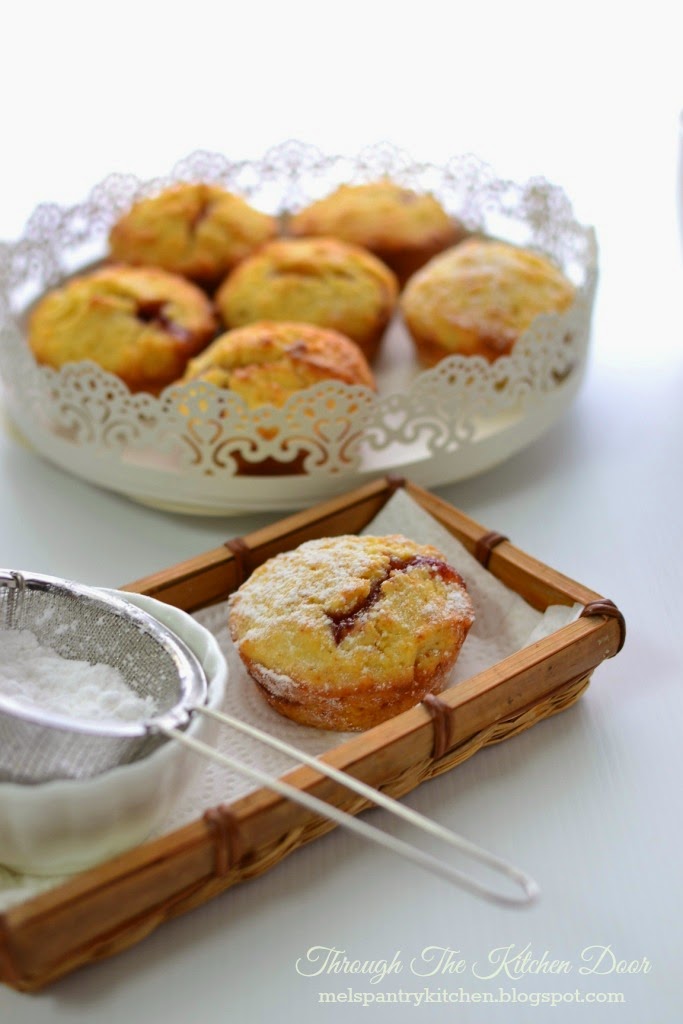 Through The Kitchen Door Jam Doughnut Muffins