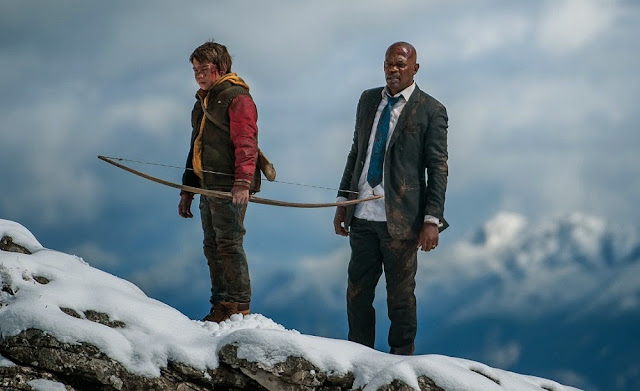 Finnish kid to the black US president's rescue in BIG GAME. Big Game still Onni Tommila Samuel L Jackson
