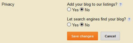 Blogger privacy settings
