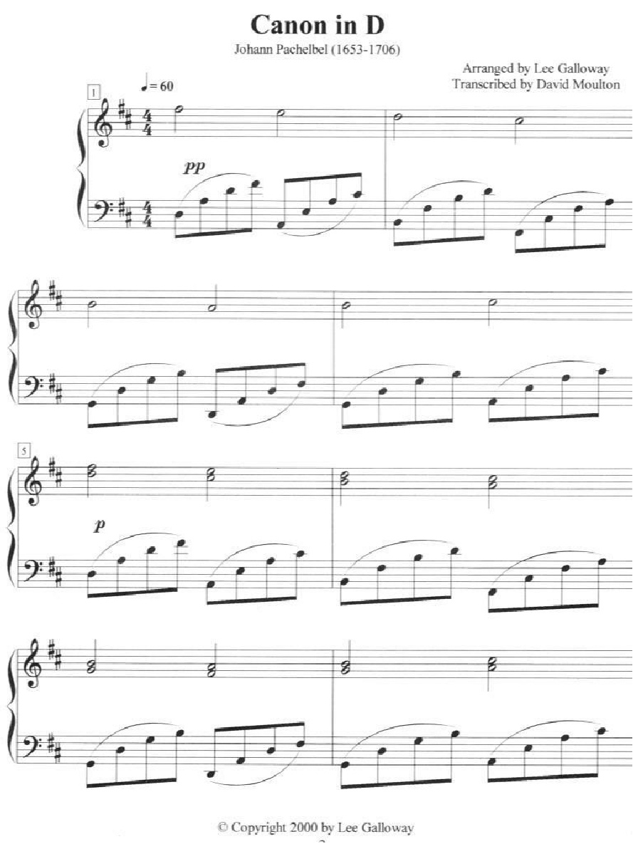 piano sheet canon in d arranged by lee galloway blog tempat share lee galloway canon in d sheet music