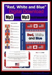 "Red, White and Blue" Digital Download: Song and Support Material by Debbie Clement