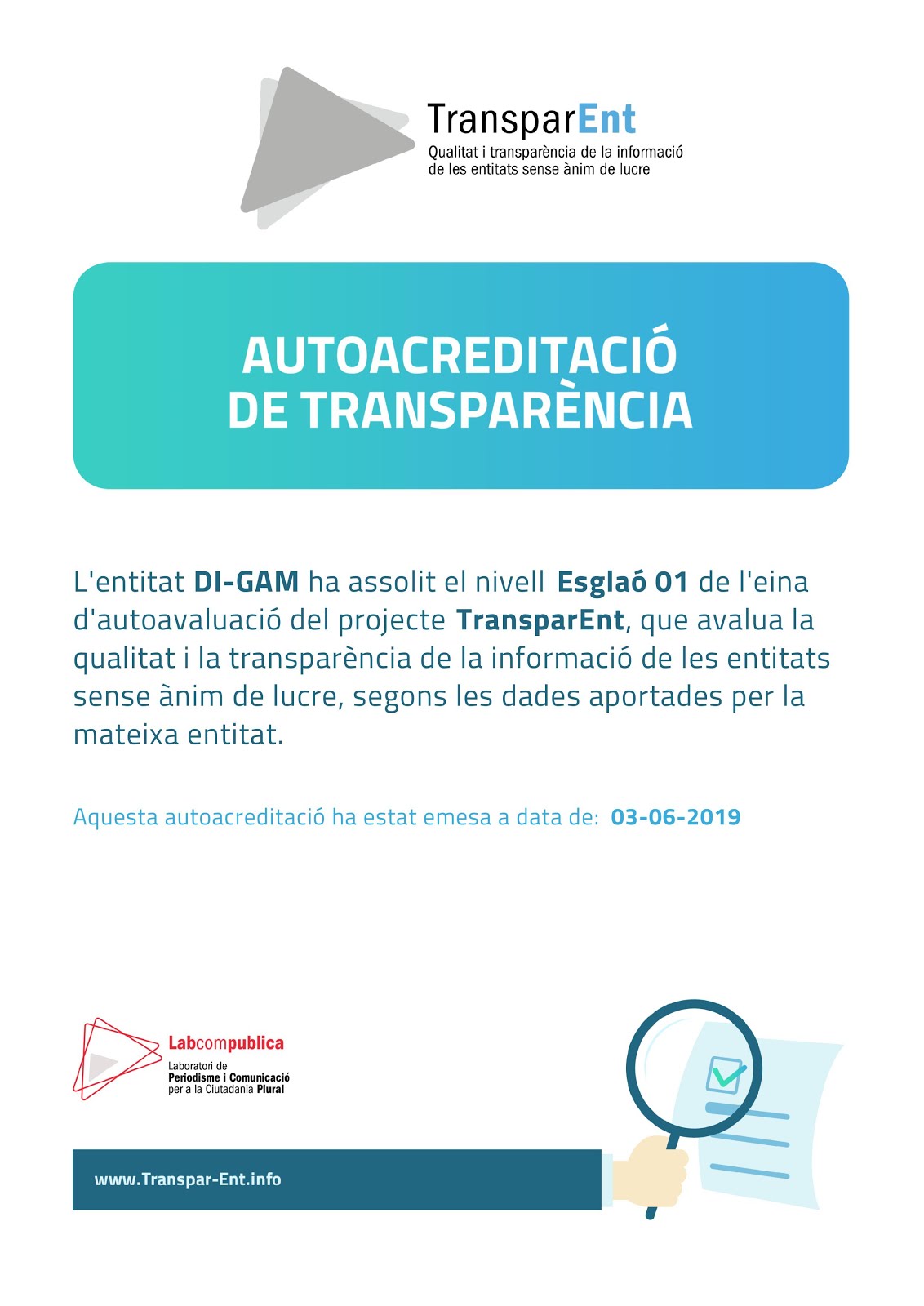 Certificat Transparència