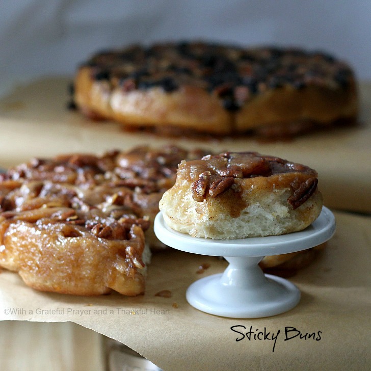 With a Grateful Prayer and a Thankful Heart Pecan Sticky Buns from