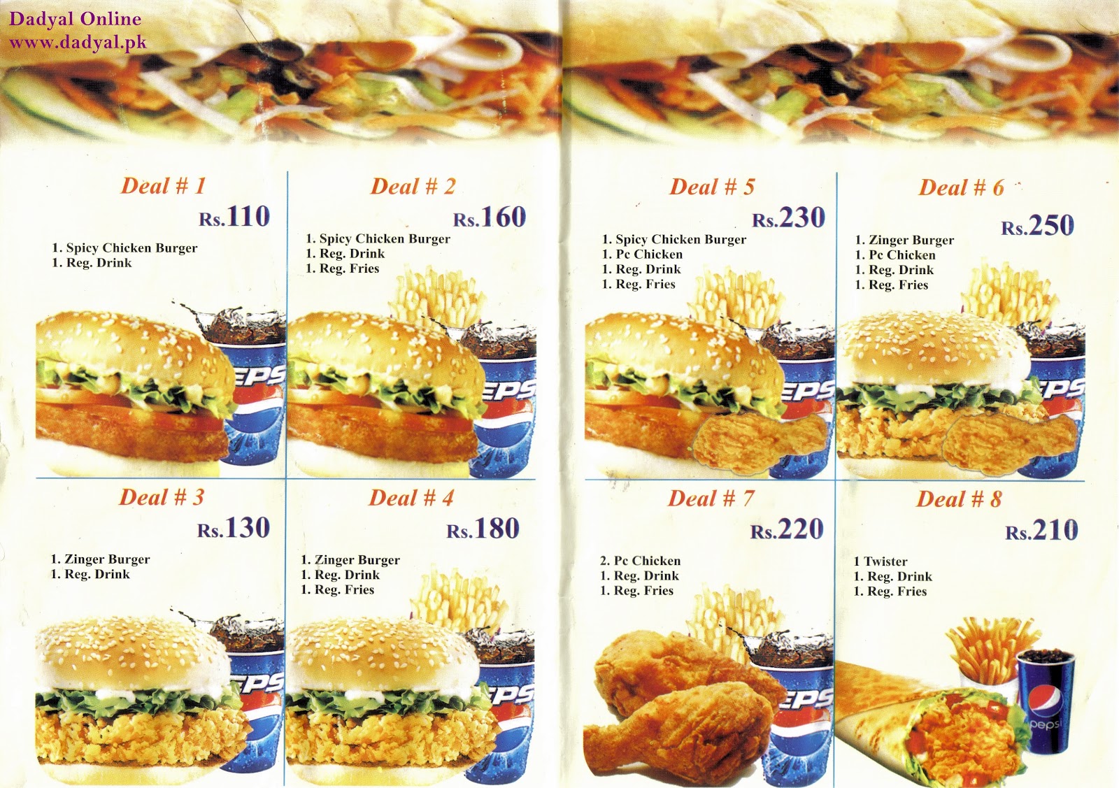 fresh bake dadyal fast food menu dadyal online fresh food menu