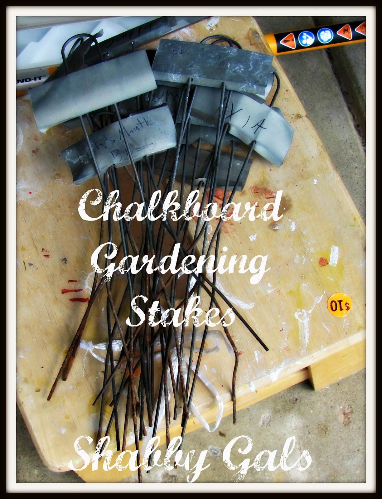 Shabby Gals Chalkboard Gardening Stakes