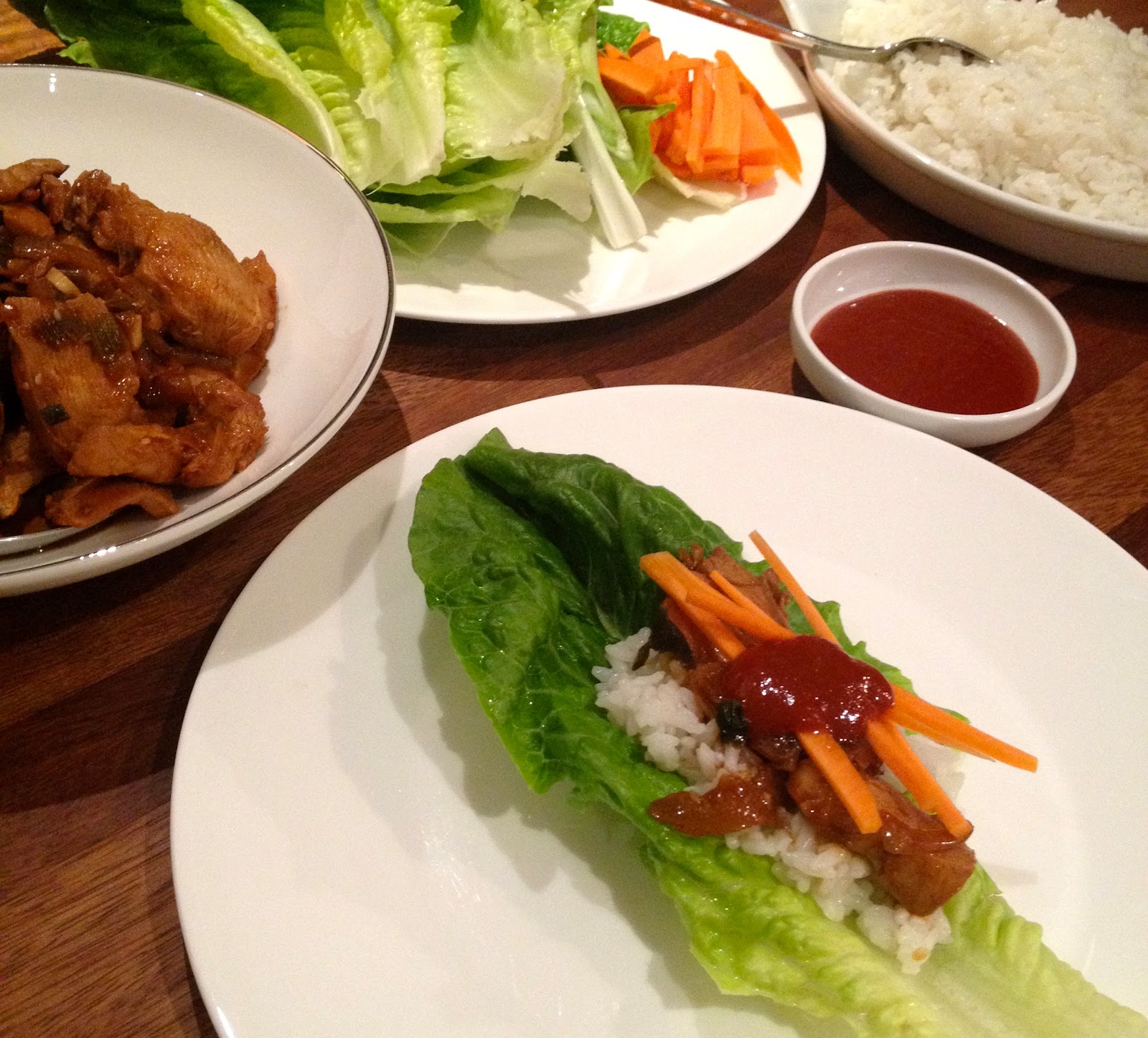 That is Yummy Mummy! Korean Chicken Lettuce Wraps with Gochujang Sauce