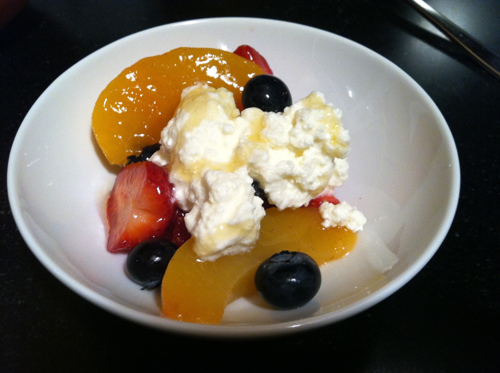 La Petite Gourmess Summer Fruit Salad with Ricotta and Honey