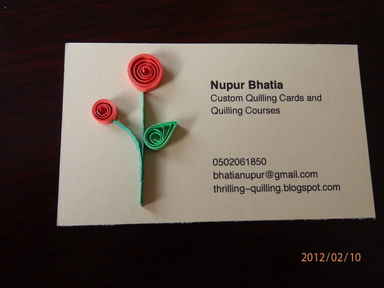 Thrilling Quilling Business Cards