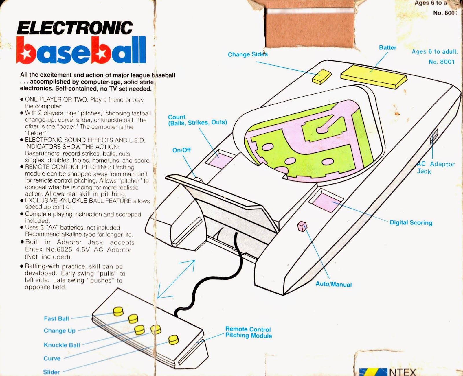 Electronic Baseball Entex Electronic Baseball