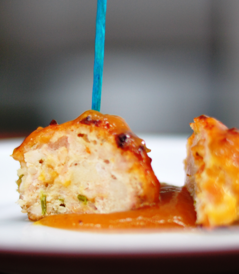 The Bestest Recipes Online Chicken Meatballs with Peach Dipping Sauce