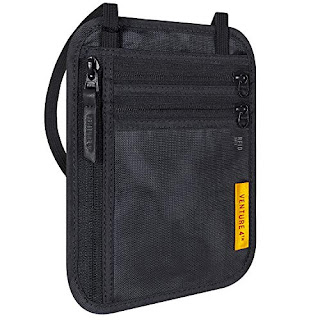 Travelambo Neck Wallet and Passport Holder Travel Wallet with RFID Blocking for Security yellow