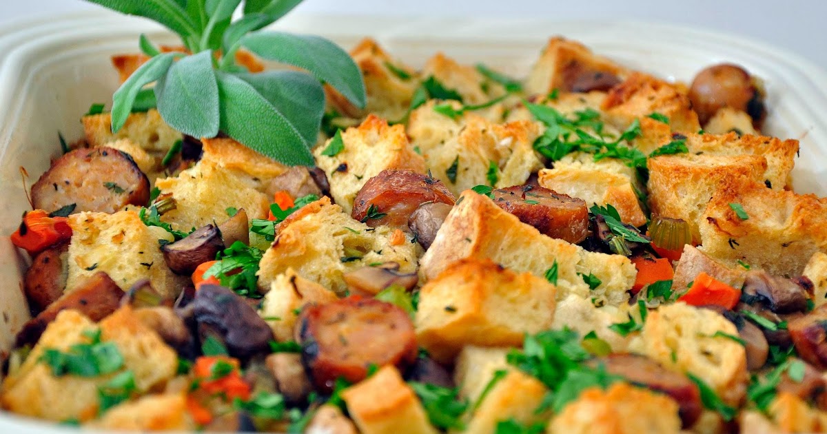 My Carolina Kitchen Rusticstyle Herbed Bread Dressing with Sausage