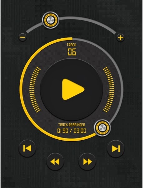 IPHONE YELLOW BLACK MEDIA PLAYER UI KIT BLACK MEDIA PLAYER UI KIT