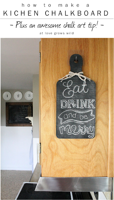 How to make a Chalkboard for your Kitchen PLUS an awesome chalk art tip!